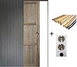 GD MENUISERIES - Porte Coulissante bois Frake 3 Panneaux H204 x L73 cm, Galandage, kit finition (coquille et tire doigt) - vignette