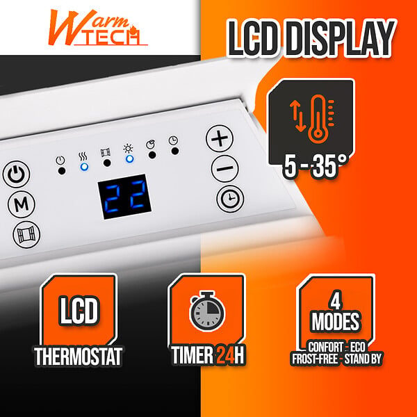 WARM TECH - Chauffage mural 2000W - large
