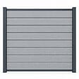 MCCOVER - Kit complet de départ/fin clôture en composite coextrudé 1,50 L x 1,80 H (lames réversible) Gris anthracite/ Gris clair, H : 180 cm, L : 150 cm - vignette