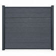MCCOVER - Kit complet de départ/fin clôture en composite coextrudé 1,50 L x 1,80 H (lames réversible) Gris anthracite/ Gris clair, H : 180 cm, L : 150 cm - vignette