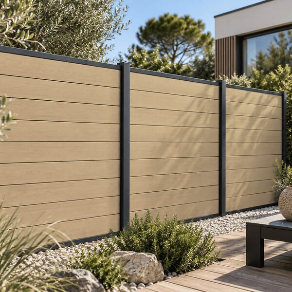 MCCOVER - kit extension complet pour clôture composite 1,50 ML x 1,80 H Beige clair, H.180 cm, L.150 cm - large
