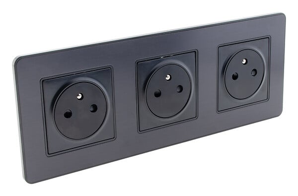 ZENITECH - Set de 3 prises 2P+T simple, double et triple - Zenitech - large