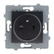 ZENITECH - Prise simple 2P+T 16A - à composer - métal noir brossé - Kouro - Zenitech - vignette
