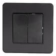 ZENITECH - Interrupteur complet va et vient double 10A - métal Noir brossé - Kouro - Zenitech - vignette