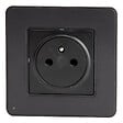 ZENITECH - Prise 2P+T 16A - Easy Eject complet - métal Noir brossé Kouro - Zenitech - vignette