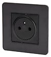 ZENITECH - Prise 2P+T 16A - Easy Eject complet - métal Noir brossé Kouro - Zenitech - vignette