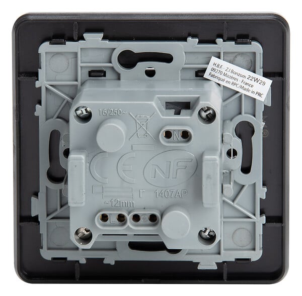ZENITECH - Prise 2P+T 16A - Easy Eject complet - métal Noir brossé Kouro - Zenitech - large