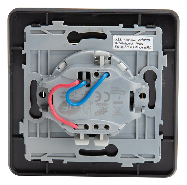 ZENITECH - Interrupteur simple complet va et vient à voyant 10A - métal Noir brossé - Kouro - Zenitech - large