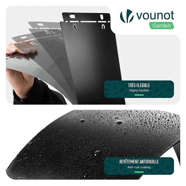 VOUNOT - Lot de 5 Bordure de jardin en métal flexible 100x18cm noir - large