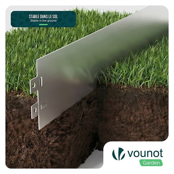 VOUNOT - Lot de 5 Bordure de jardin en métal galvanisé flexible 100x13cm - large