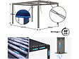 HABITAT ET JARDIN - Pergola bioclimatique avec led "Windsor premium" en aluminium 3 x 4 - Taupe - vignette