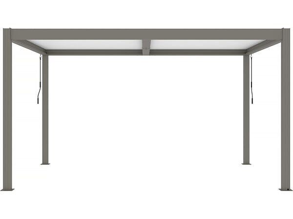HABITAT ET JARDIN - Pergola bioclimatique avec led "Windsor premium" en aluminium 3 x 4 - Taupe - large