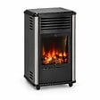 SAHARA - Poele à gaz 3.4KW Noir Effet feu de bois 3 niveaux de chauffe 40-80m2 Manhattan - vignette