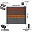 MCCOVER - Kit complet de départ/fin clôture en composite coextrudé 1,50 L x 1,80 H Charbon, H.180 cm, L.150 cm - vignette