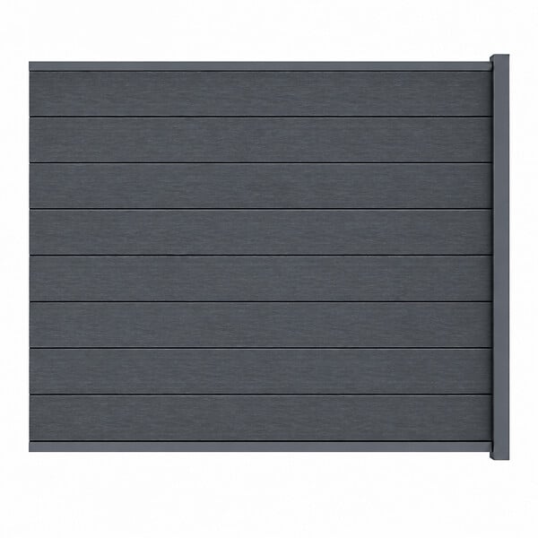 MCCOVER - Kit complet extension clôture en composite coextrudé 1,50 L x 1,80 H (lames réversibles) Gris anthracite/ Gris clair, H : 180 cm, L : 150 cm - large