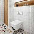 VILLEROY ET BOCH - Pack WC suspendu sans bride Architectura Twistflush [e³] rectangle+bâti-support sol et mur+plaque chrome brillant - vignette