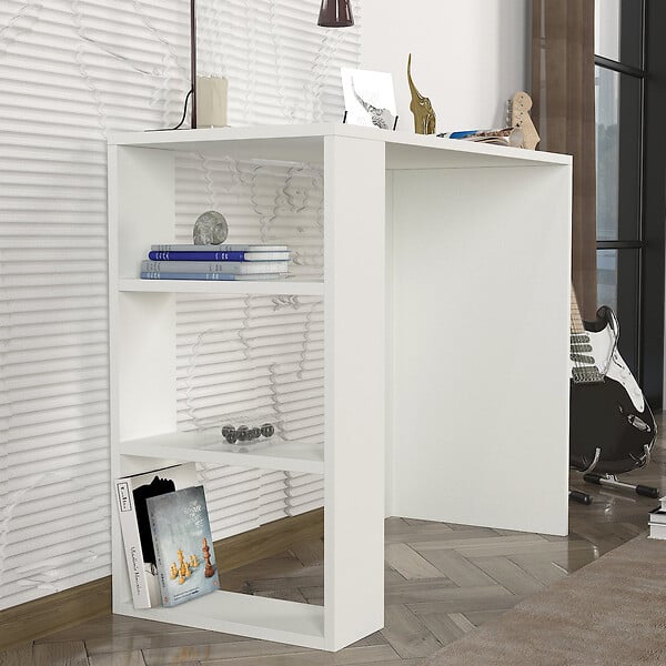 HABITAT ET JARDIN - Bureau en bois "Netenya" - 90 x 40 x 74 cm - Blanc - large