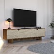 HABITAT ET JARDIN - Meuble TV en bois "istemi" 180 x 30 x 50 cm - Noyer - vignette