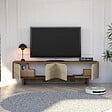 HABITAT ET JARDIN - Meuble TV en bois "istemi" 180 x 30 x 50 cm - Noyer - vignette
