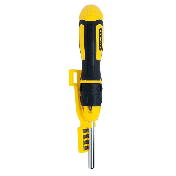 STANLEY - Tournevis porte-embouts à cliquet - 10 embouts - 1/4 hex - large