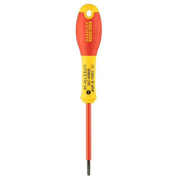 STANLEY - Tournevis électricien isolé 1000V - Lame 3,5x75mm - large