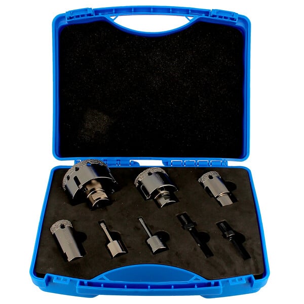LEMAN - Coffret 6 trépans diamantés M14 - grès cérame - 6 diamètres - large