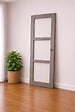 GD MENUISERIES - Porte Coulissante Gris Taupe RAL 7006 Vitrage transparent H204 x L83 cm, coquilles, tire doigt - vignette