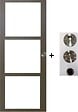GD MENUISERIES - Porte Coulissante Gris Taupe RAL 7006 Vitrage transparent H204 x L83 cm, coquilles, tire doigt - vignette