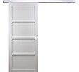 GD MENUISERIES - Porte Coulissante Tamera blanc 4 panneaux H204 x L63 cm, Rail Alu, Coquilles blanc - vignette