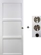 GD MENUISERIES - Porte Coulissante Korya Blanc 3 panneaux H204 x L73 cm, coquilles, tire doigt - vignette