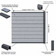 MCCOVER - Kit complet extension clôture en composite coextrudé 1,50 L x 1,80 H (lames réversibles) Gris anthracite/ Gris clair, H : 180 cm, L : 150 cm - vignette