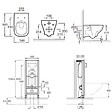 JACOB DELAFON - Pack WC suspendu sans bride Struktura + abattant + bâti-support autoportant + plaque blanche + tabouret blanc - vignette