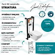 JACOB DELAFON - Pack WC suspendu sans bride Struktura avec abattant + bâti support + plaque - vignette