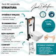 JACOB DELAFON - Pack WC suspendu sans bride Struktura+ bâti-support + plaque blanc + tabouret bois - vignette