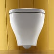 JACOB DELAFON - Pack WC suspendu sans bride Struktura+ bâti-support + plaque blanc + tabouret bois - vignette