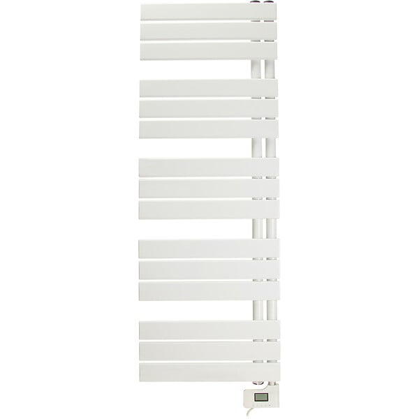 VOLTMAN - Sèche serviette aluminium - 500W - blanc - barres plates en "E" - Voltman - large