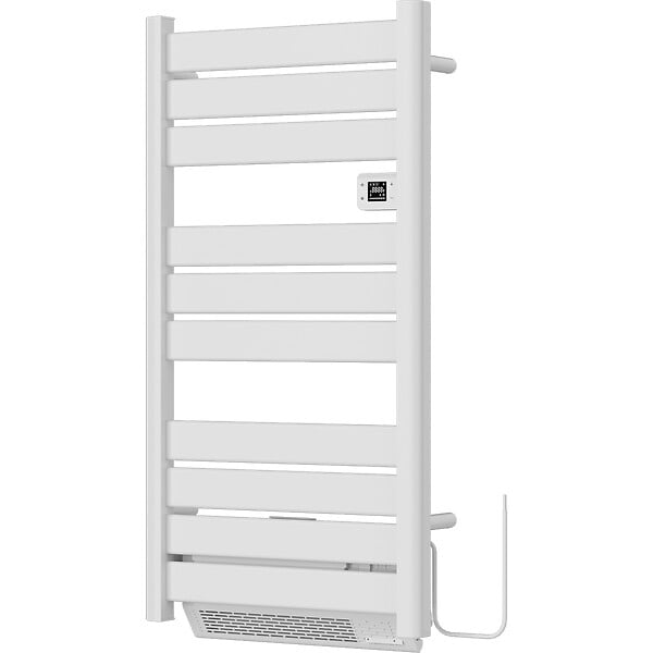 VOLTMAN - Sèche serviette aluminium 500 + 1000W + soufflerie - barres plates - blanc - Voltman - large