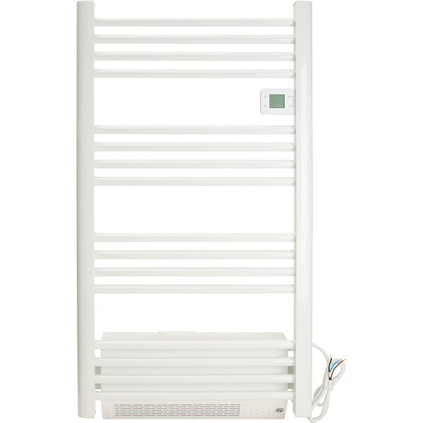 VOLTMAN - Sèche serviette aluminium 500 + 1000W + soufflerie - barres rondes - blanc - Voltman - large