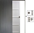 GD MENUISERIES - Porte Coulissante Tamera blanc 4 panneaux H204 x L73 cm, Galandage - vignette