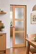 GD MENUISERIES - Porte Coulissante bois Ayous Vitrée H204 x L93 cm, Galandage - vignette