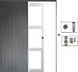 GD MENUISERIES - Porte Coulissante Kenya Blanc Vitrage transparent H204 x L83 cm, Galandage - vignette