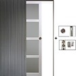 GD MENUISERIES - Porte Coulissante Tana blanc Vitrée H204 x L83 cm, Galandage - vignette