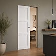 GD MENUISERIES - Porte Coulissante Korya Blanc 3 panneaux H204 x L93 cm, Galandage - vignette