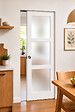 GD MENUISERIES - Porte Coulissante Kenya Blanc Vitrée H204 x L93 cm, Galandage - vignette
