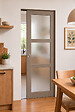 GD MENUISERIES - Porte Coulissante Gris Taupe RAL 7006 Vitrée H204 x L83 cm, Galandage (sans kit finition) - vignette