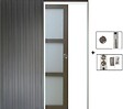GD MENUISERIES - Porte Coulissante Gris Taupe RAL 7006 Vitrée H204 x L83 cm, Galandage (sans kit finition) - vignette