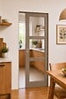 GD MENUISERIES - Porte Coulissante Gris Taupe RAL 7006 Vitrage transparent H204 x L73 cm, Galandage - vignette