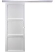 GD MENUISERIES - Porte Coulissante Korya Blanc 3 panneaux H204 x L73 cm, Rail Alu, Coquilles blanc - vignette