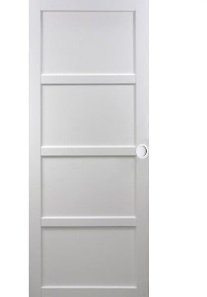 GD MENUISERIES - Porte Coulissante Tamera blanc H204 x L83 cm, Coquilles blanc - large