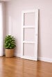 GD MENUISERIES - Porte Coulissante Kenya blanc Vitrage transparent H204 x L83 cm, Coquilles blanc - vignette